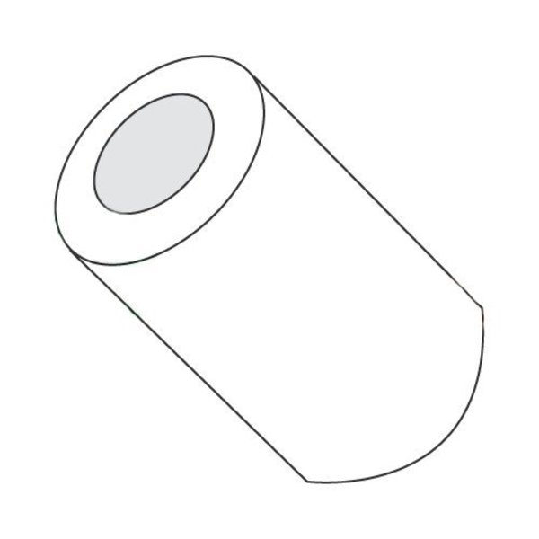 Newport Fasteners Round Spacer, #2 Screw Size, Natural Nylon, 1/2 in Overall Lg, 0.090 in Inside Dia 517335